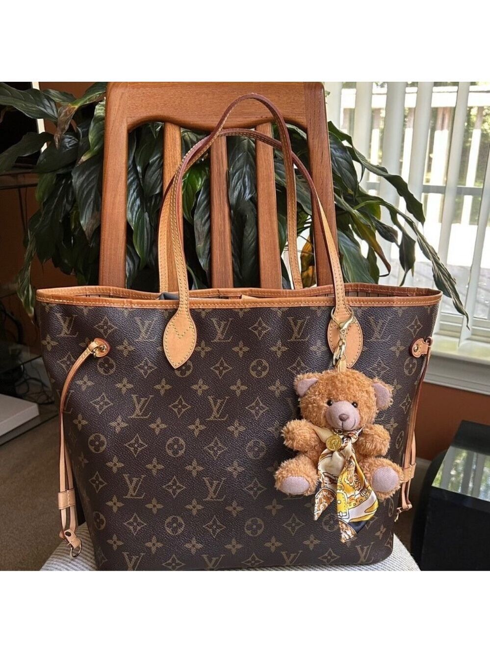Teddy Bear Bag Charm 4” with TWILLY SCARF 🧸 - Picture 5 of 5